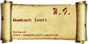 Wambach Ivett névjegykártya